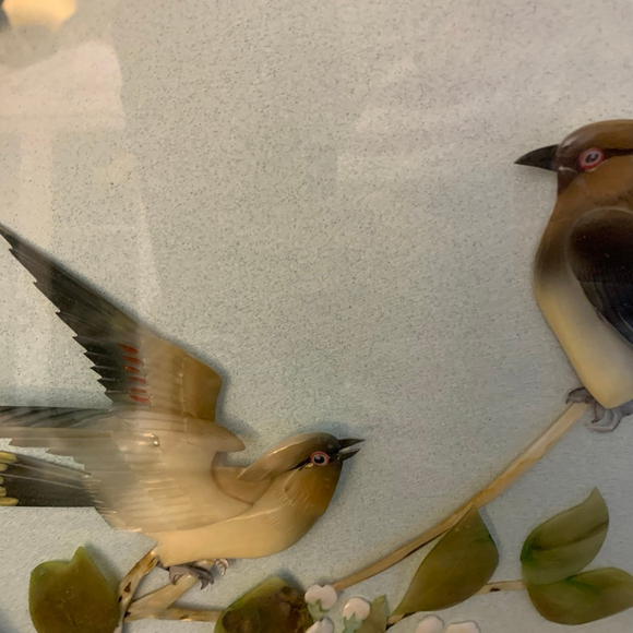 Handmade vintage Framed 3D Bird Sculpture Art, One Size, Light Blue & Brown - Picture 3 of 7